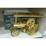 A Wilesco lacquered brass model traction engine boxed OS5