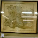 An early 19thC John Cary 'New County Map of Essex' with a compass and scale 18'' x 21'' framed