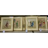 After Richard Dighton - a set of six Victorian humorous studies entitled 'A London Nuisance'