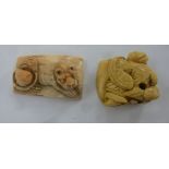 An early 20thC carved ivory netsuke,