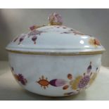 An 18thC Meissen Marcolini porcelain tureen and cover with a floral knop,