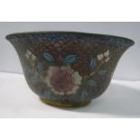 An early 20thC Chinese translucent cloisonne/glass enamelled bowl,