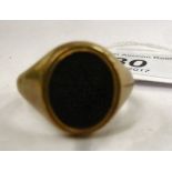 A gentleman's 9ct gold signet ring,