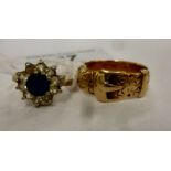 Rings: to include a 9ct gold buckle design band 11