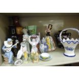 Decorative ceramics: to include Nao porcelain figure, a young boy,