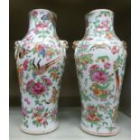 A pair of early 20thC Canton porcelain vases,