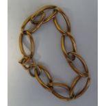 A 9ct gold oval, twist link bracelet,
