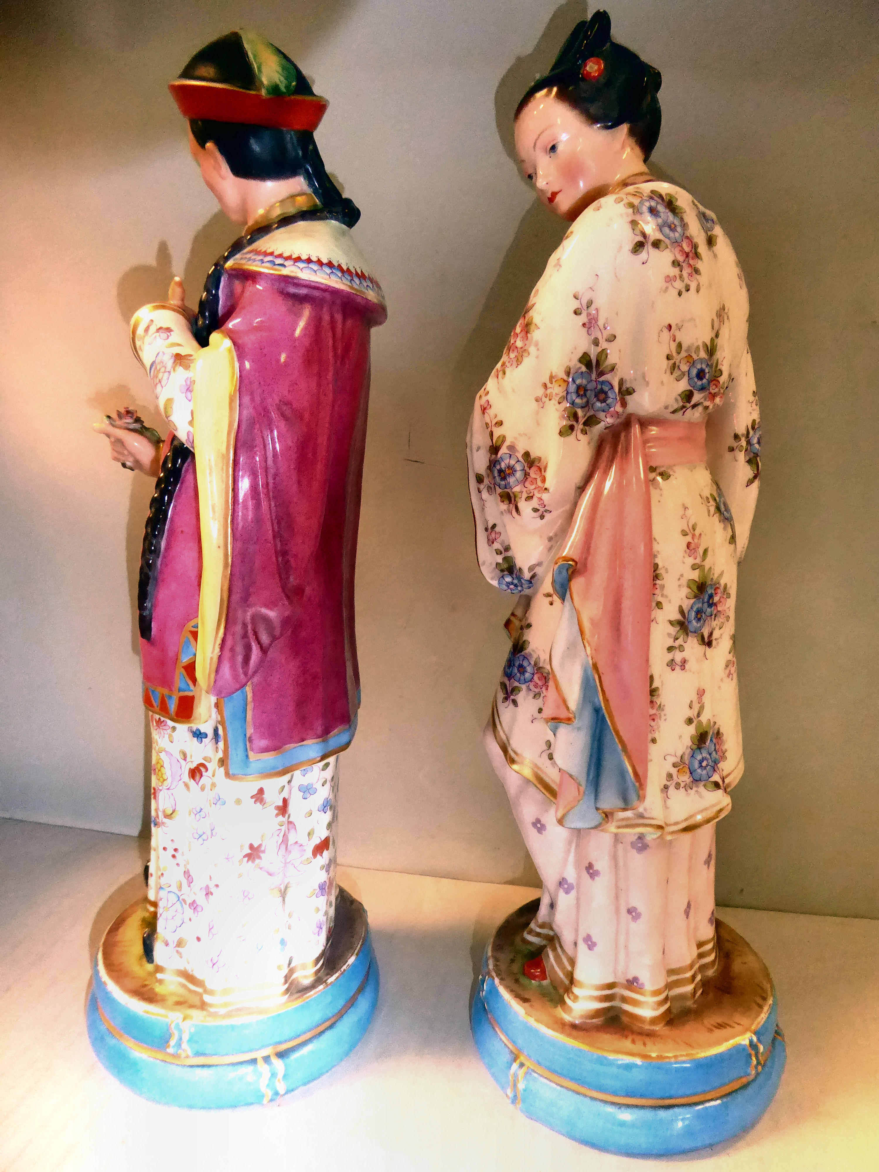 A pair of late 19thC Continental porcelain figures, - Image 2 of 12