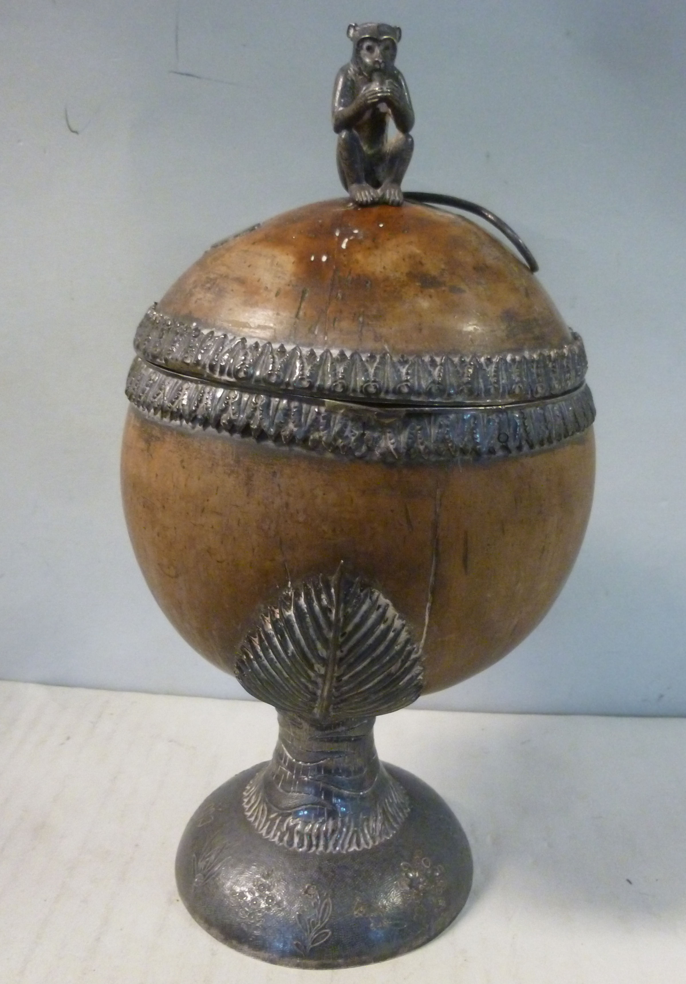 A mid/late 18thC coconut cup,