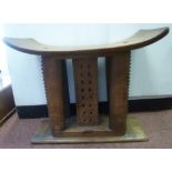 An Asanti (Ashanti) carved hardwood stool