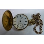 A lady's gold coloured metal cased full hunter pocket watch, inscribed JW Benson,