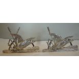 A pair of Edwardian silver menu holders,