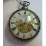 An early Victorian silver pair cased pocket watch,
