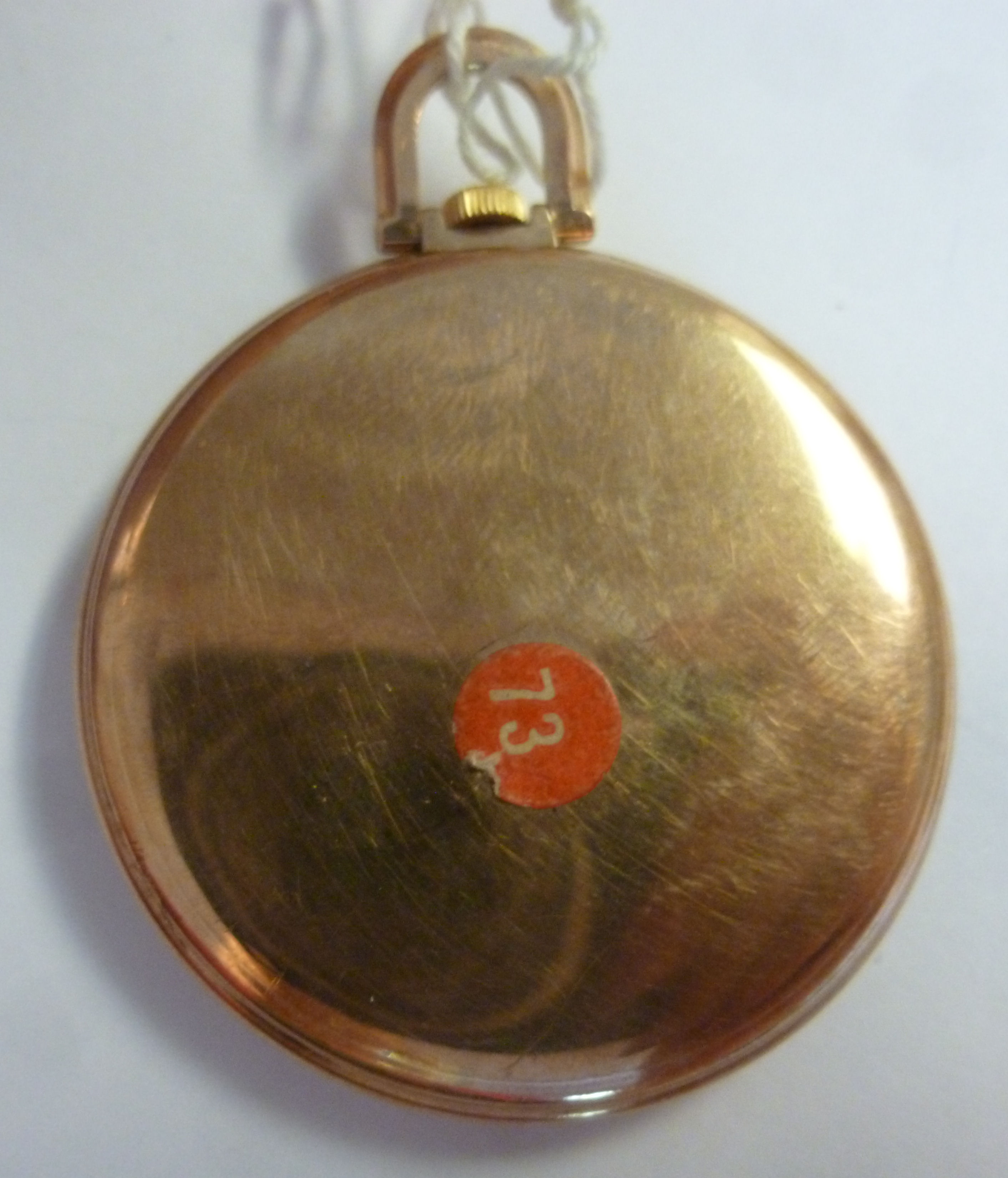 A mid 20thC Movado 9ct gold slim cased pocket watch, - Image 3 of 3