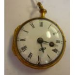 An early 19thC engraved and chased gilt metal cased pocket watch, the fusee movement inscribed Ja.