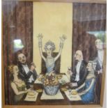 Early 20thC British School - 'The Dinner Party' watercolour cartoon 4.