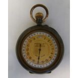 A late 19th/early 20thC lacquered steel and brass cased pocket watch,