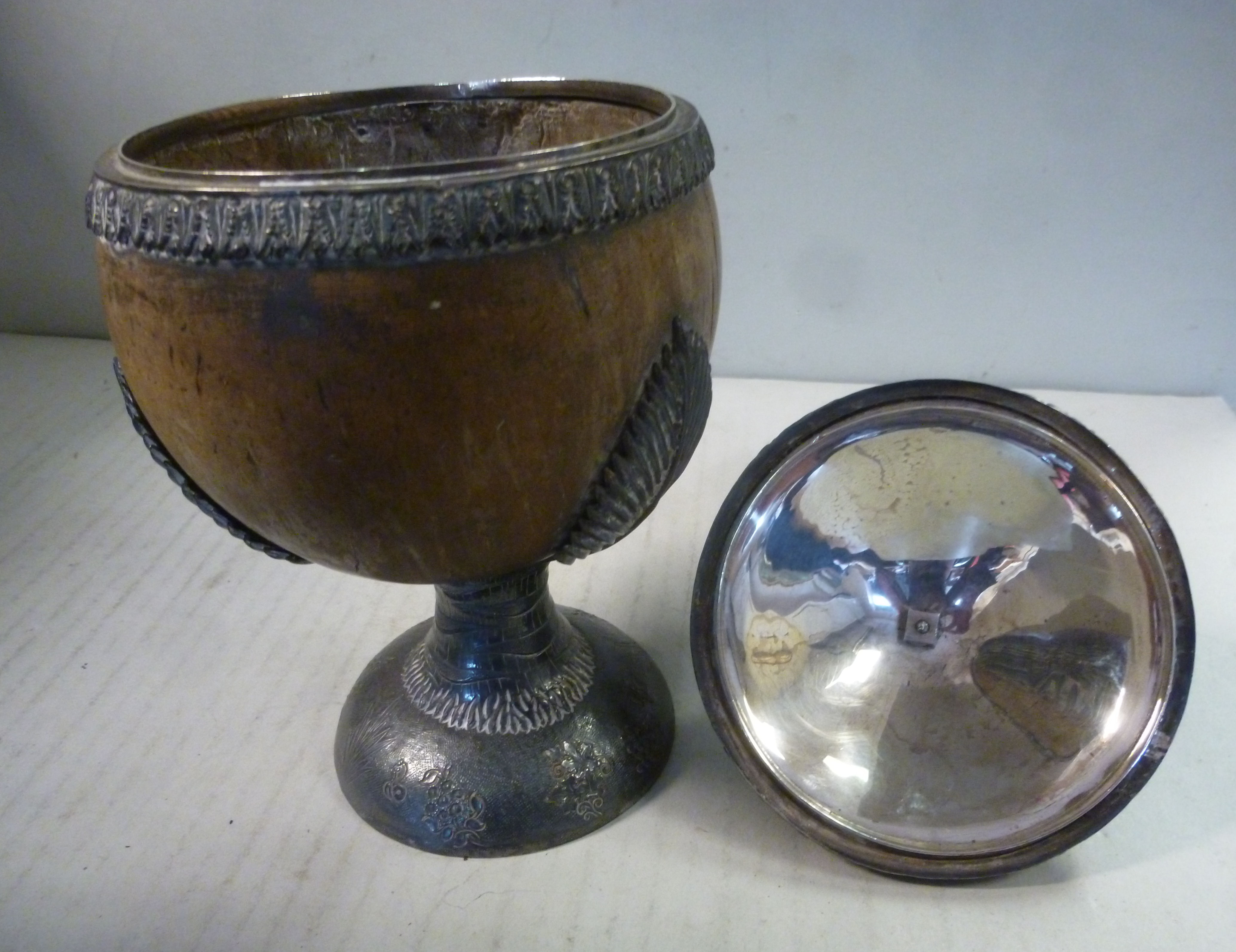 A mid/late 18thC coconut cup, - Image 10 of 10