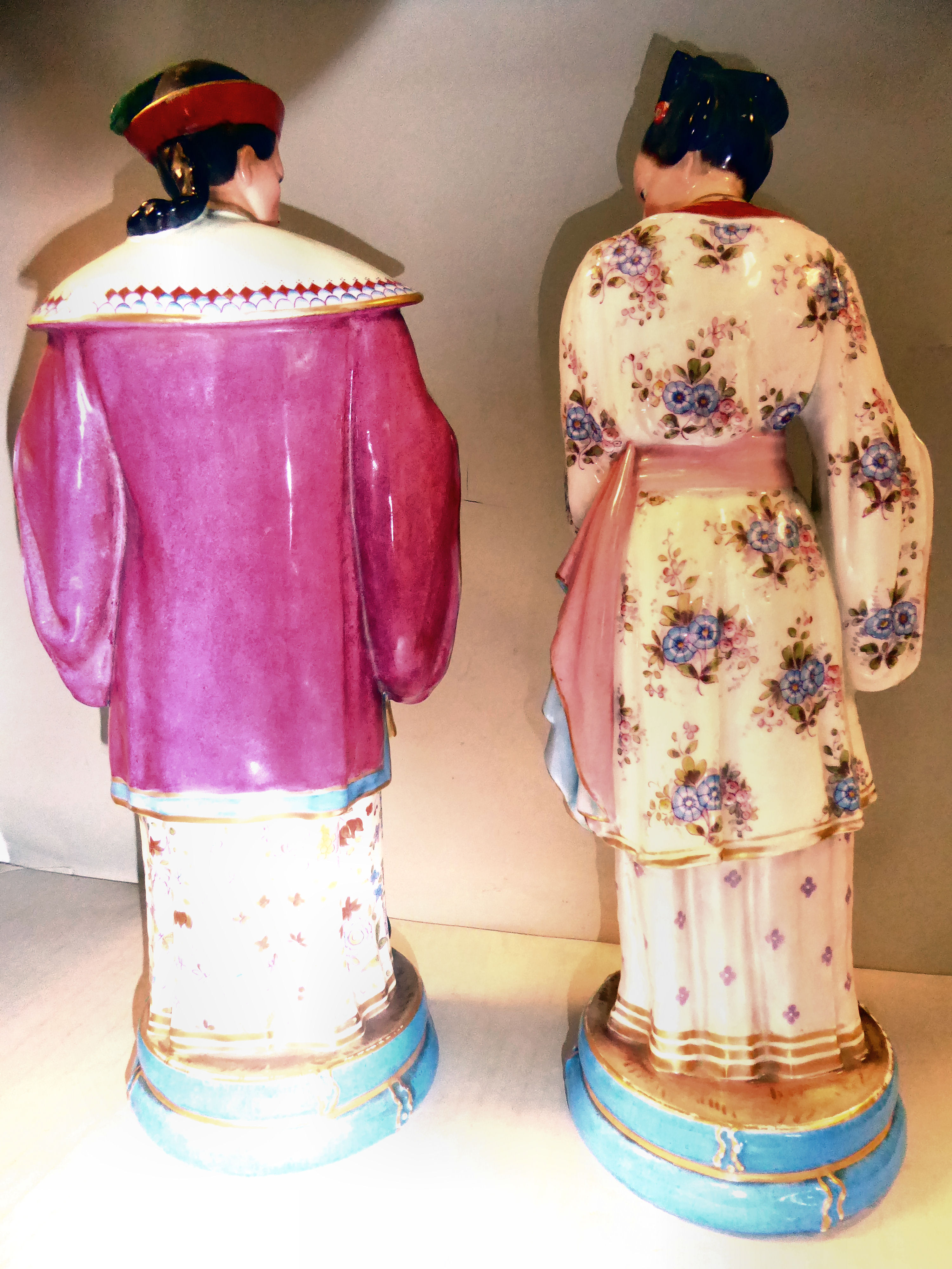 A pair of late 19thC Continental porcelain figures, - Image 3 of 12