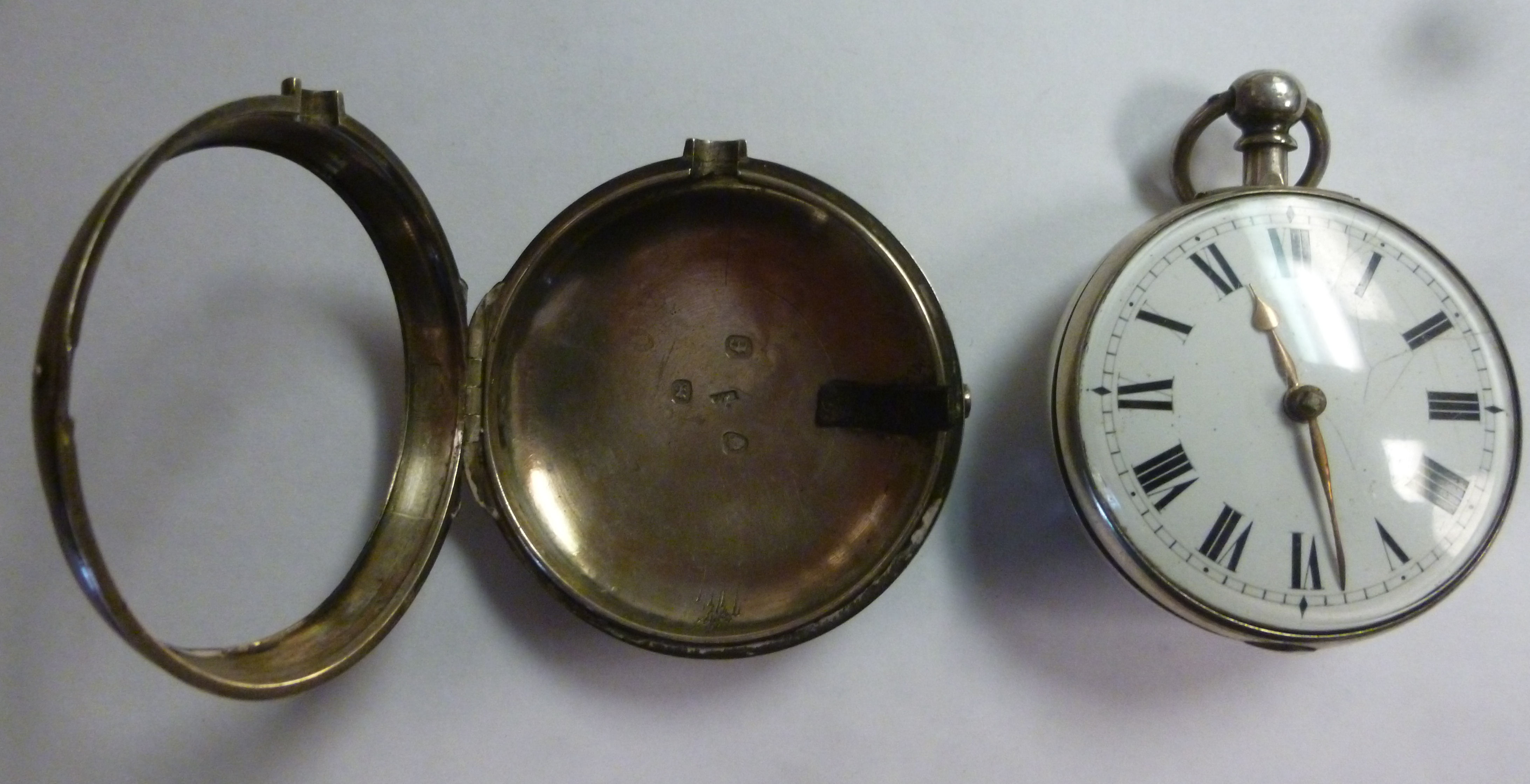 A late George III silver (1781) pair cased pocket watch, - Image 4 of 10