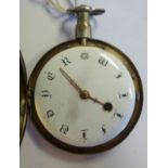 A late 18th/early 19thC silver cased full hunter pocket watch,