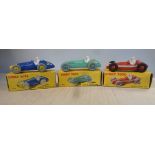 Three Dinky diecast model racing cars, viz.