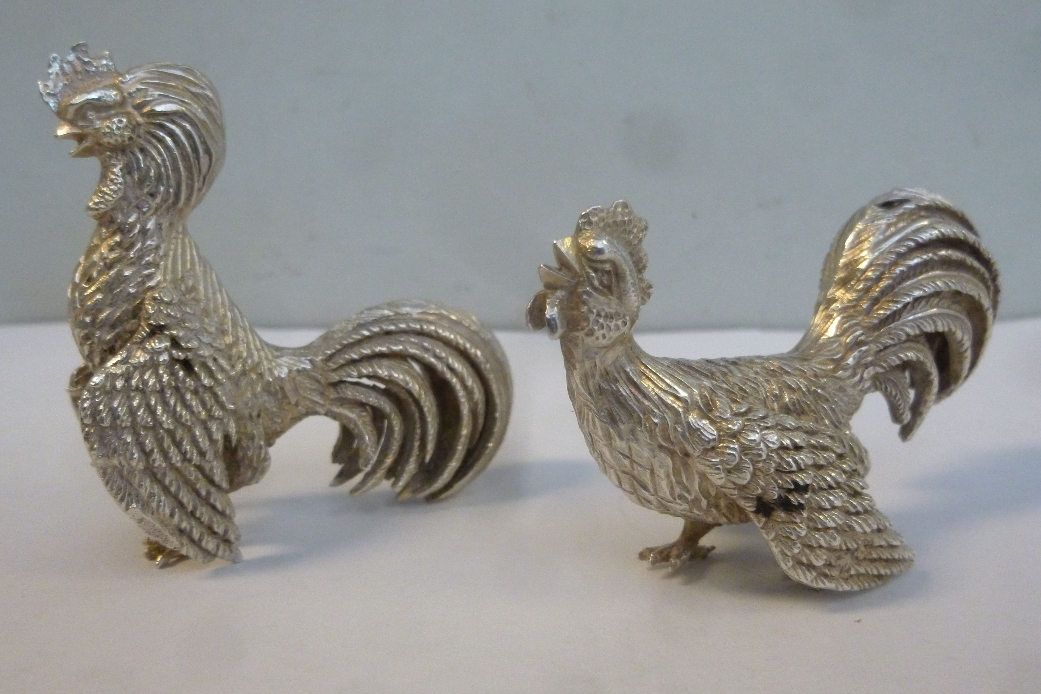 A pair of foreign white metal miniature models, - Image 3 of 5