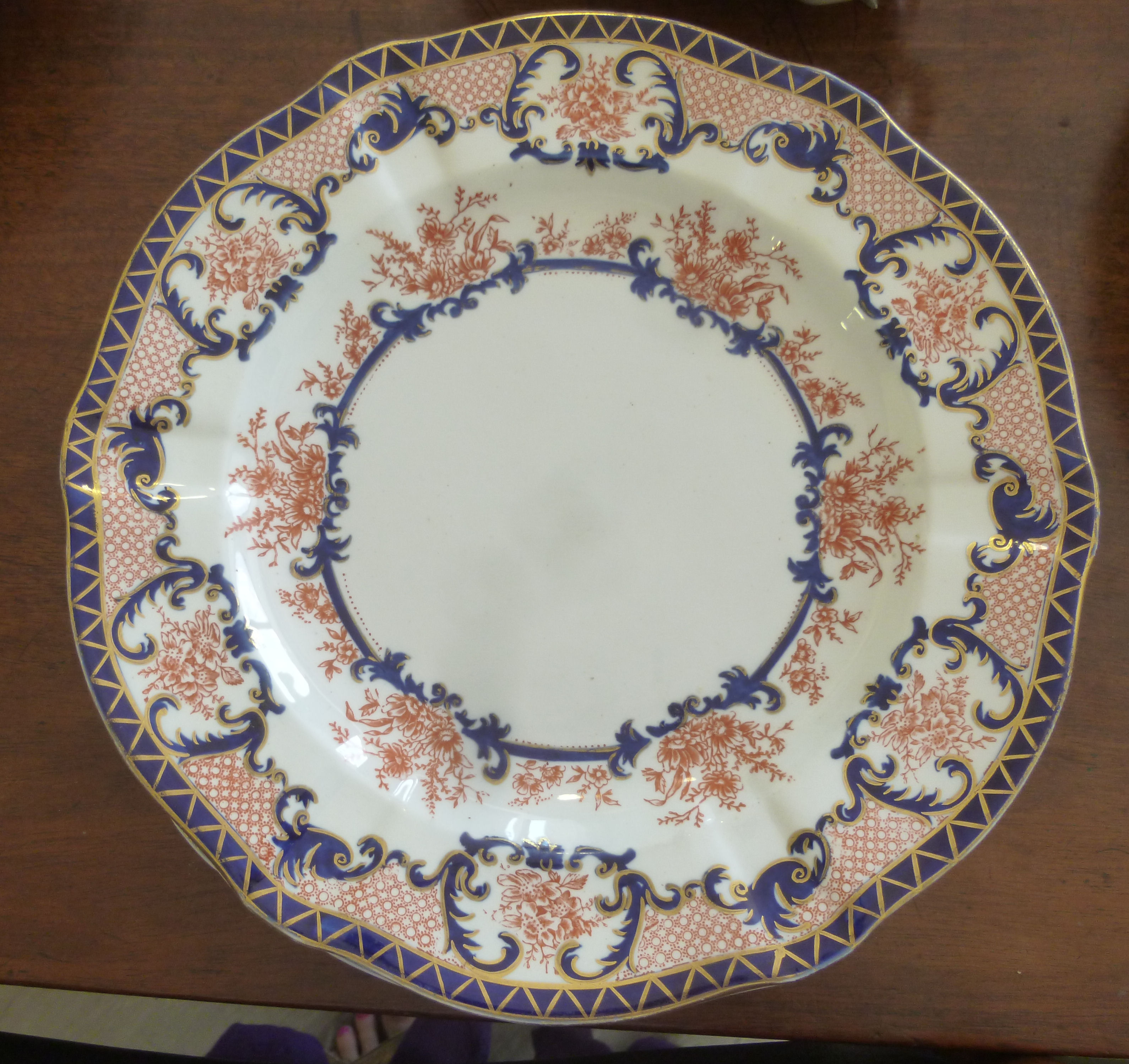 Early 20thC Royal Crown Derby stoneware china tableware, decorated in iron red, - Image 2 of 5