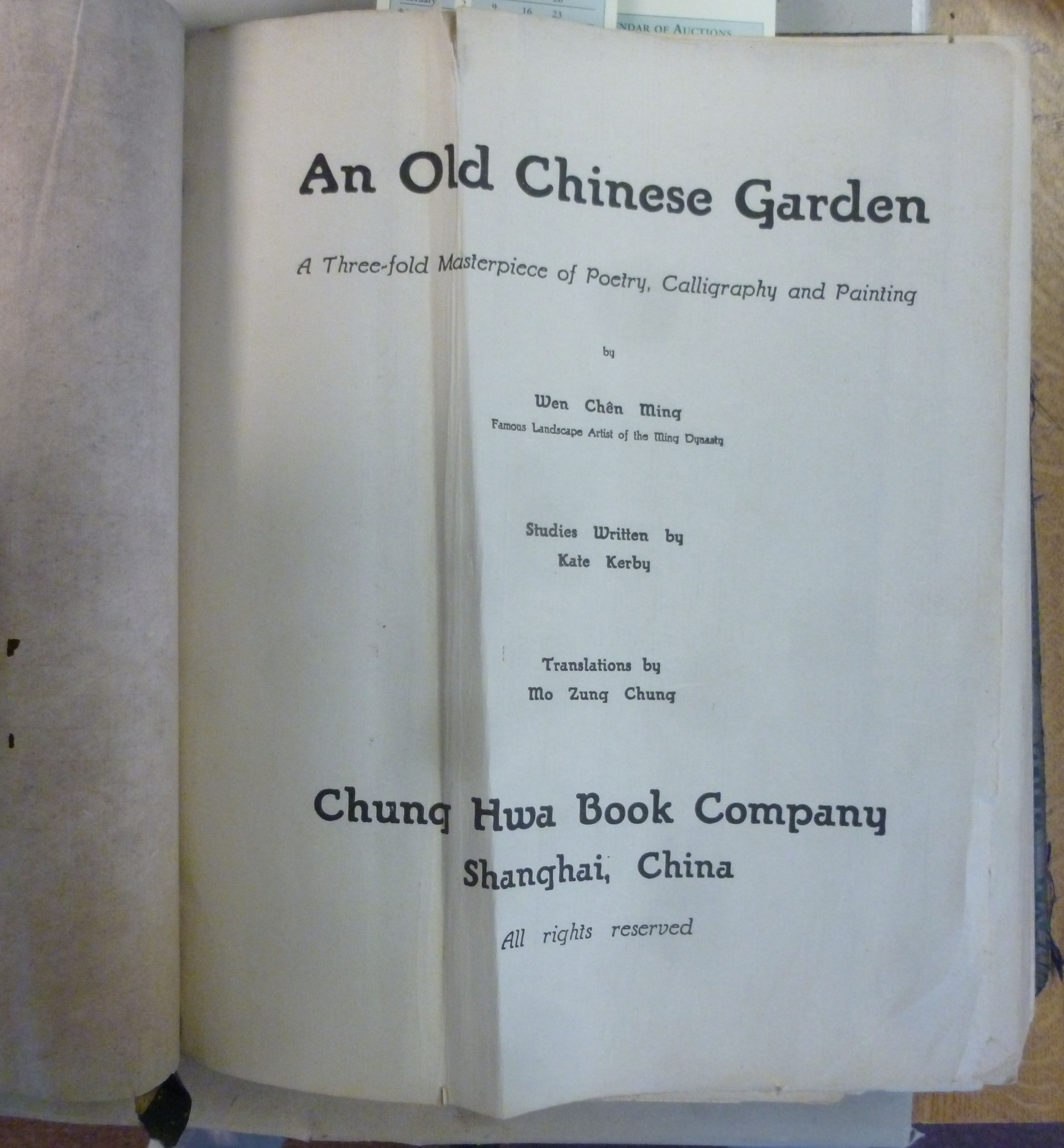 Book: 'An Old Chinese Garden - 'A Three-fold Masterpiece of Poetry, - Image 2 of 8