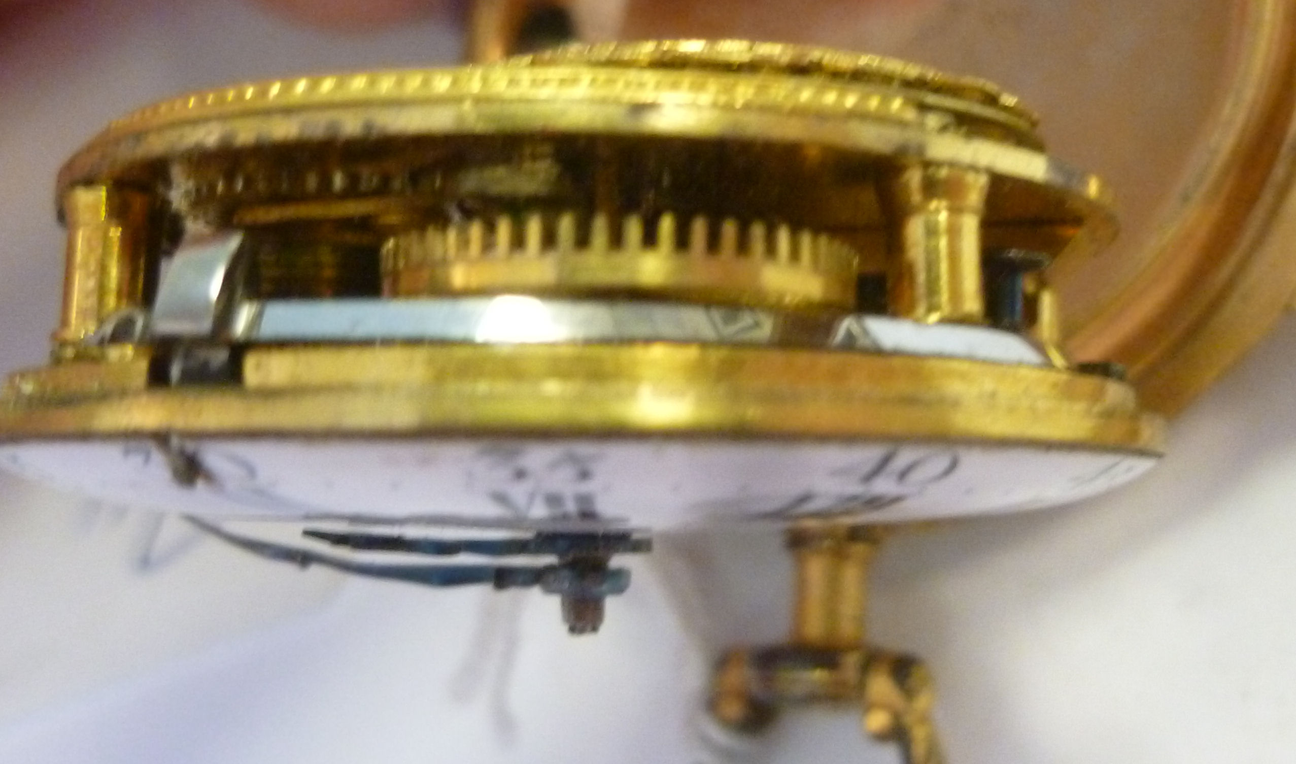 An early 19thC engraved and chased gilt metal cased pocket watch, the fusee movement inscribed Ja. - Image 5 of 7