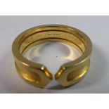 A Cartier 18ct gold double 'C' ring no.