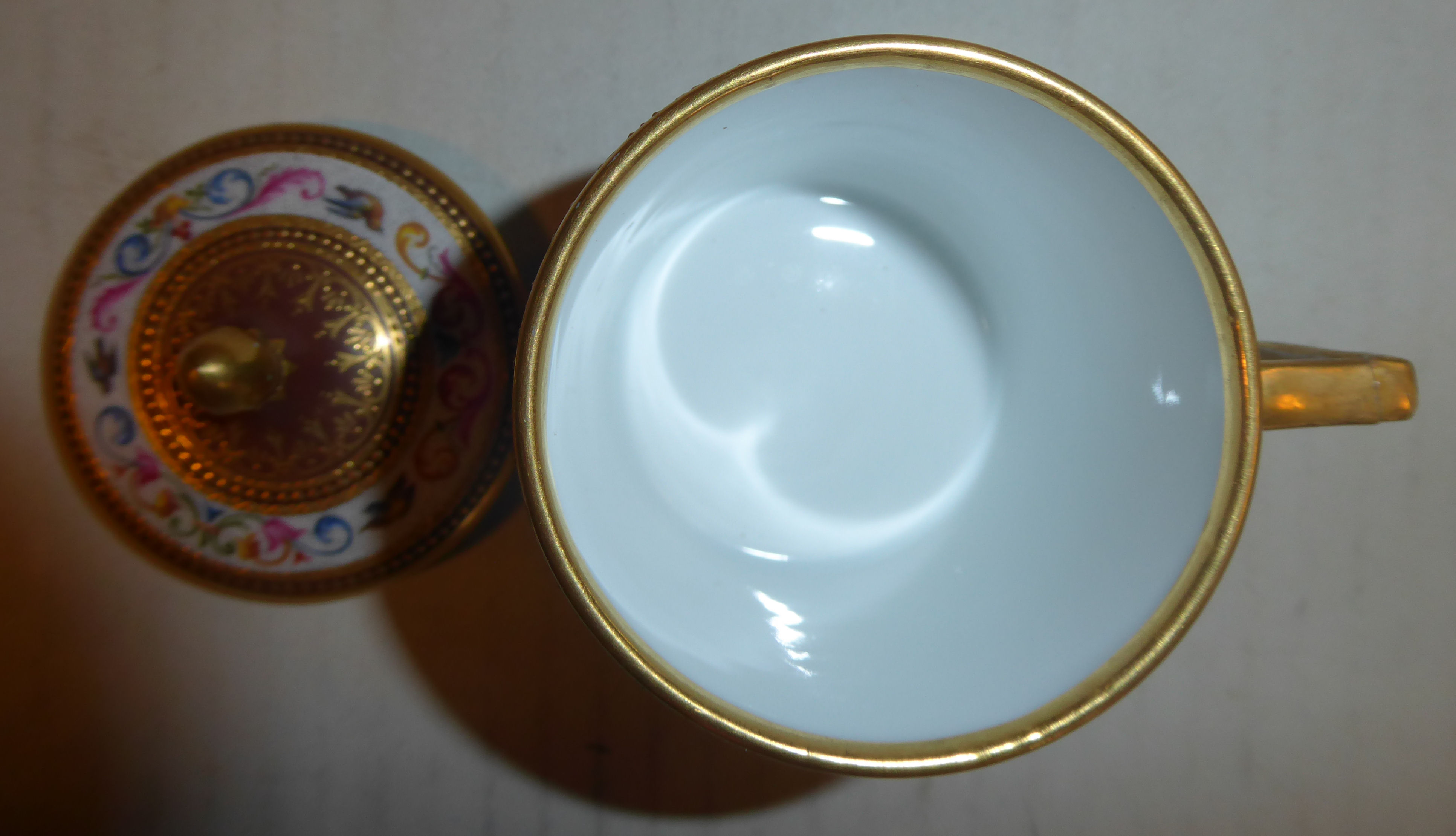 An early 20thC Austrian porcelain cylindrical cup and cover, - Image 7 of 8