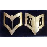 An Edwardian silver two part belt buckle of unembellished,