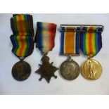 Great War medals on ribbons, viz.