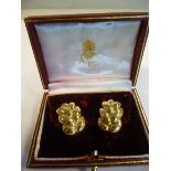 A pair of Asprey & Co 18ct gold post and clip earrings