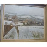 Brian Bennett - 'A path to Old Amersham' oil on canvas inscribed BTNB '68 19'' x 23'' framed