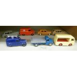 Seven Dinky diecast model commercial and domestic vehicles: to include a 'Dodge Pickup' OS3
