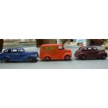 Seven Dinky diecast model domestic and commercial vehicles: to include an 'Oldsmobile' OS6
