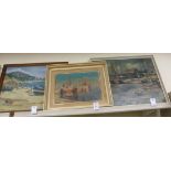 Bernades Pont - A Beach Scene' oil on canvas bears a signature 18'' x 21'' framed;