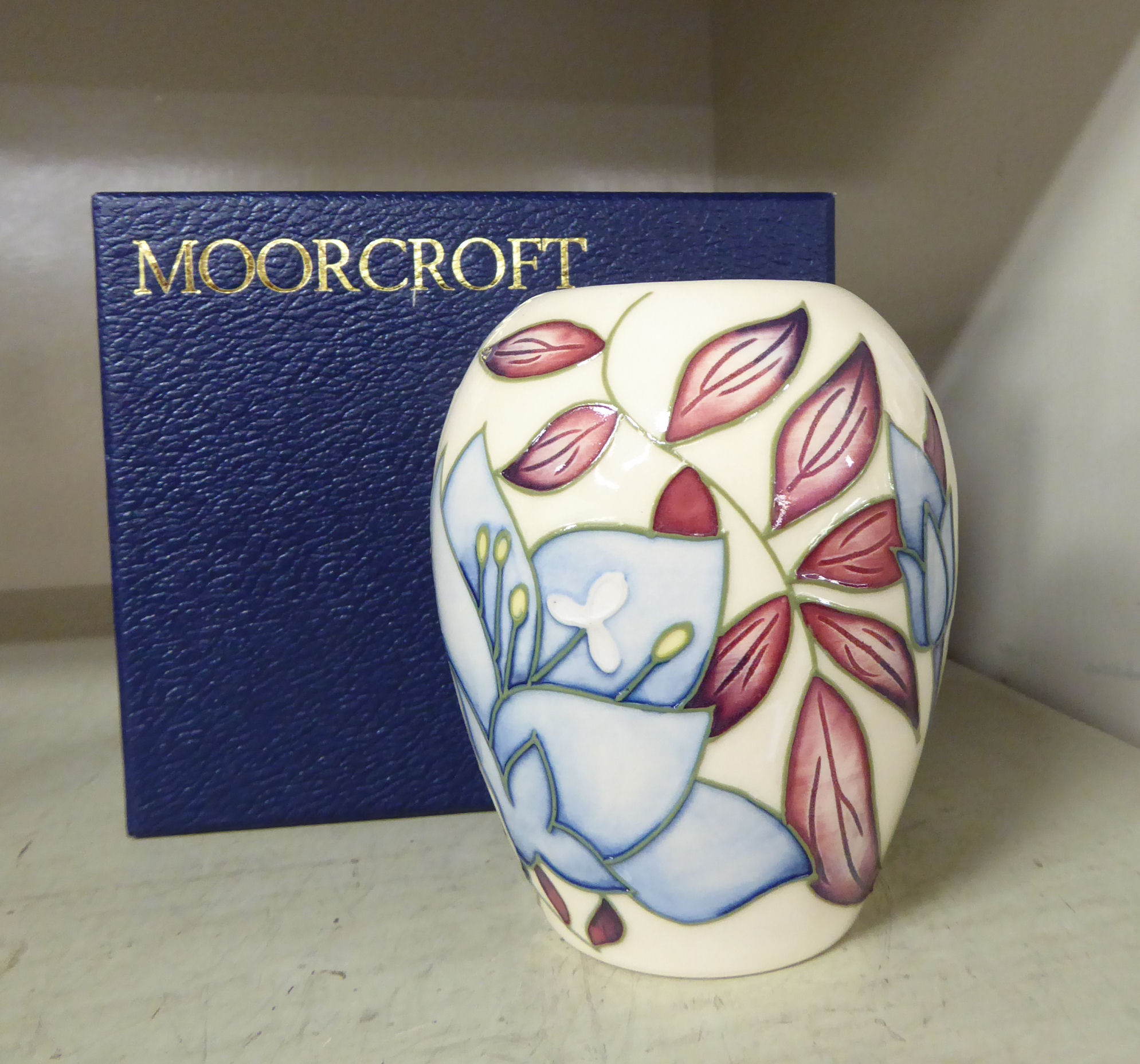 A modern Moorcroft pottery vase of baluster form,
