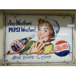 A painted metal sign 'Pepsi-Cola' 20'' x 26'' SR