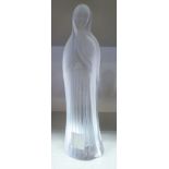 A Lalique part frosted crystal figure 'The Virgin Mary' bears a signature & label 10''h OS3