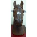 A modern cast iron horses head 18''h CA