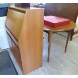 Small furniture: to include a modern teak bureau with a fall-flap,