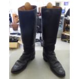 A pair of Alkit black hide military boots 10.