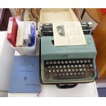 Two similar mid 20thC manual typewriters and accessories: to include, one Royal,