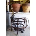 19thC wrought iron collectables: to include a pair of bench ends 41''h LSF