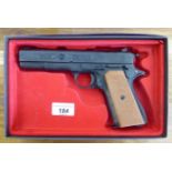 A Bruni automatic Colt 45 8mm blank firing gun boxed CS