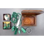 Malachite jewellery, collectables and items of personal ornament: to include earrings, necklaces,