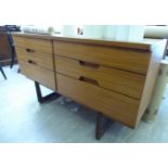 A 1970s Uniflex teak finished six drawer dressing chest,